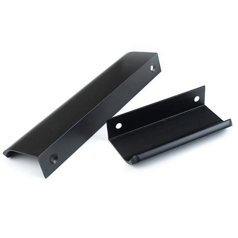 10Pcs Black Cabinet Handles Mount Finger Edge Pulls Hidden Drawers