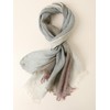 Prettystern Men's Scarf Linen Fringe Maritime Stripes Summer Scarf, T116