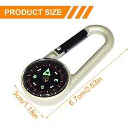 EOYVAIL Compasses Compass Carabiner Keychain Navigation Compass Keychain Mini Carabiner Portable Multifunctional Compass Carabiner (Pack of 3)