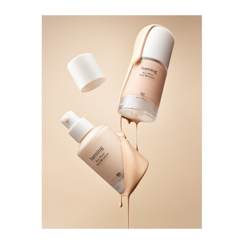 [SET] Clear rice water BB lotion + puff (2 colors)