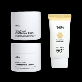 Nella Fantasia 2 Honey One Snail Snail Creams + Whitening Sun Cream / 허니원스네일 달팽이크림 2개+화이트닝 선크림