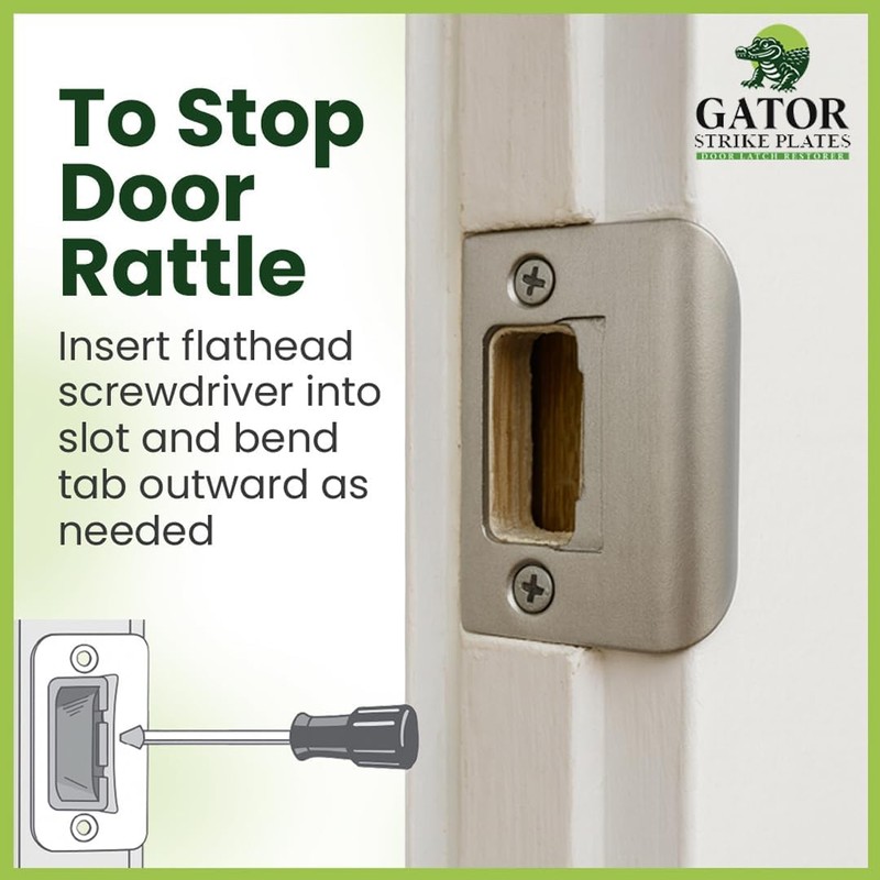 Gator Door Strike Plate with Screws, – 2-1/4" by 1-3/4"