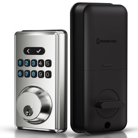 MOUSETRO Keyless Entry Door Lock, Electronic Keypad Deadbolt for Front Door, Smart Locks with 6 Digital Code, Auto Lock, Anti-Peeking Password, Easy Installation, Silver