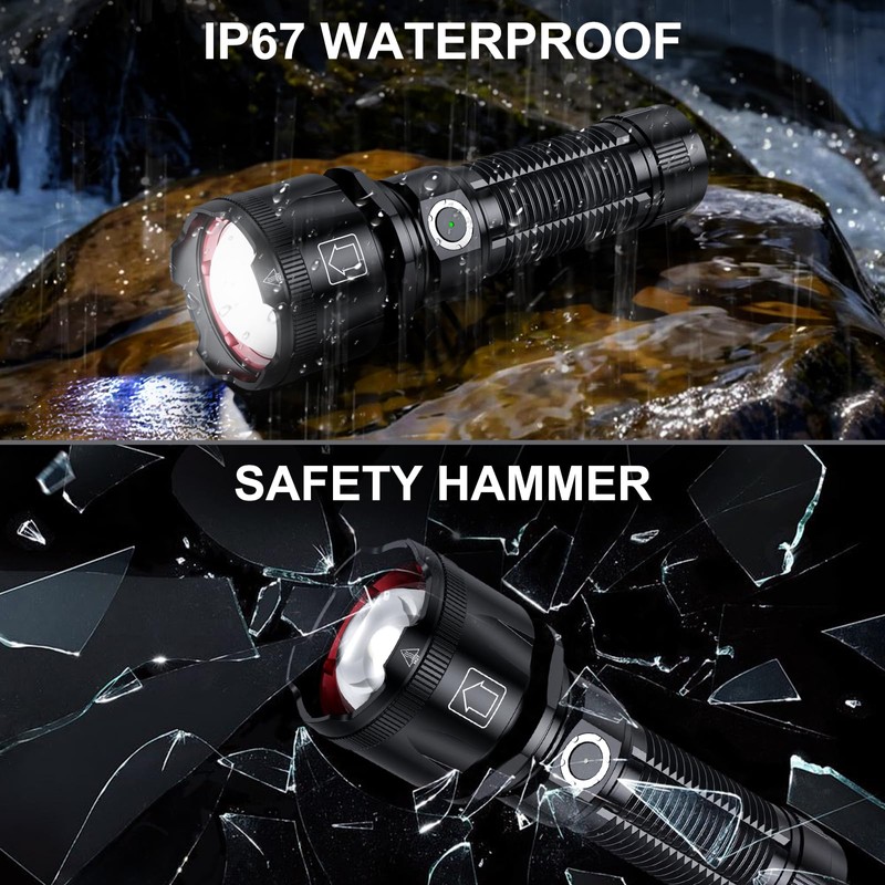 Grentay Flashlights High Lumens, 1800,000 Lumens Super Bright Rechargeable Flashlight