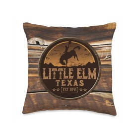 Little Elm Texas TX Rodeo Cowboy Throw Pillow