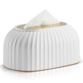 BEZORR Tissue Box, Spring loaded tissue box, Oval Tissue Box Plastic ABS, Tissue Dispenser, Household Office Tissue Cover Case Napkin Holder for Home Living room dining room style Office Restaurant