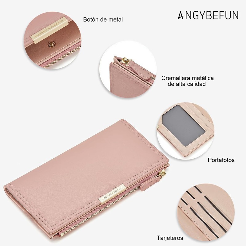 Bolsas de Mano Carteras Mujer Ultra Delgada Largo Billetera de