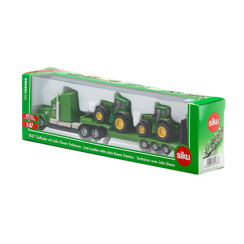 siku 1837, Low Loader with 2 John Deere Tractors, 1:87,