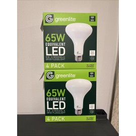 GreenLite Bulbs 8W LED 65W Equivalent Dimmable Floodlight 2 Of The 4 Pack Br30