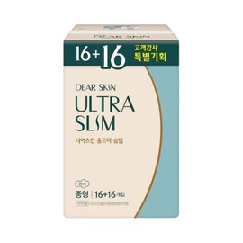 H Plus Mall Dearskin Ultra Slim Medium Winged Type M (16 16 Special) 32-Pack Office Supplies / 에이치플러스몰 디어스킨 울트라슬림 중형날개형 M (16 16기획) 32개입 사무용품