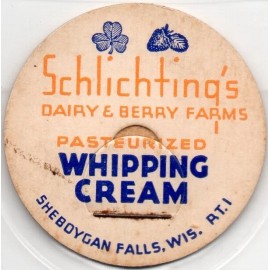 Milk Cap - Schlichting's Dairy & Berry Farms - Sheboygan, Wisconsin - CREAM