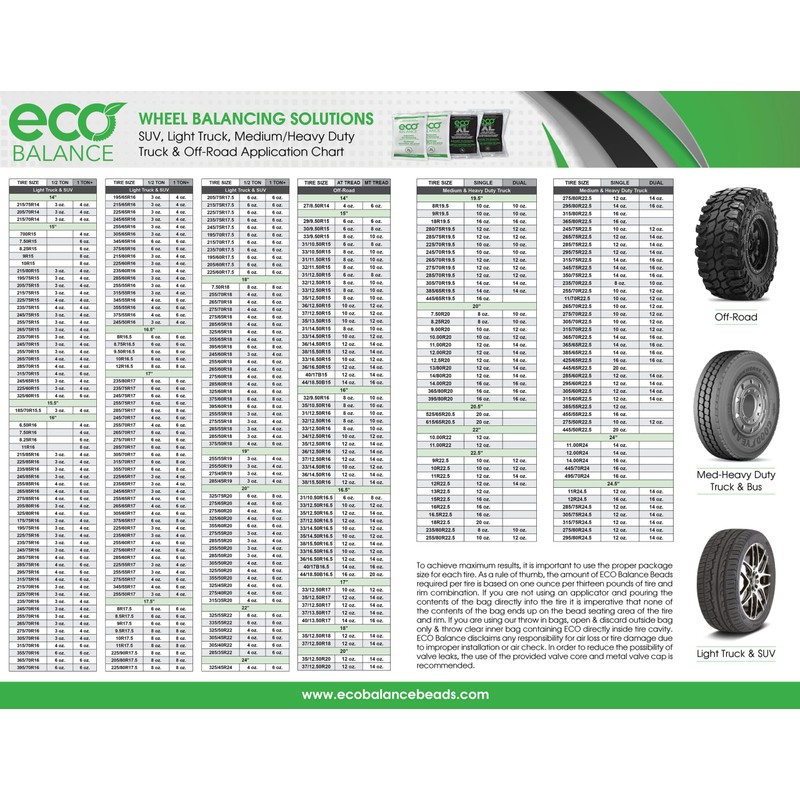 ECO Balance XL - 14oz Large Balancing Bead Solution Designed