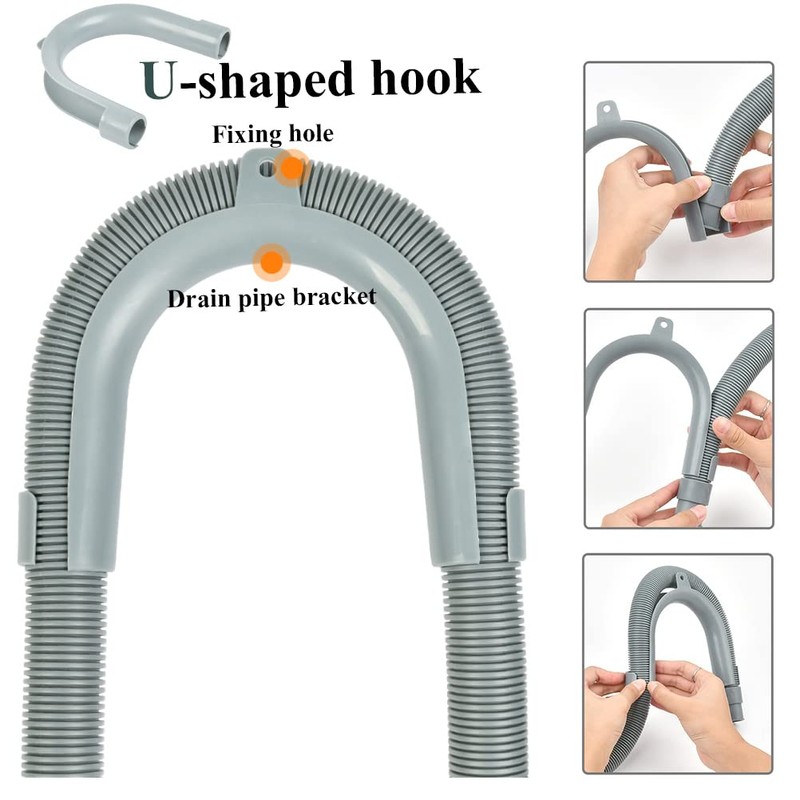 TIMESETL 2m Washing Machine Hose Extension, Washing Machine Pipe，Washing Machine