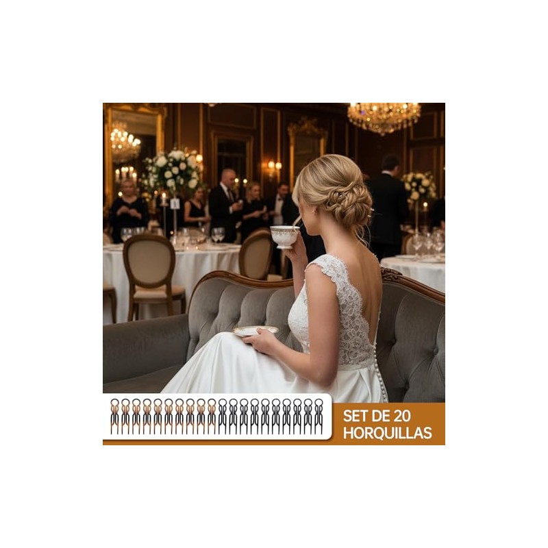 Mythya Broches para el Cabello, Pinzas de Doble Agarre 20