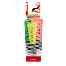 STABILO Neon Marcatextos - Resaltador Neon con 4 Pzas