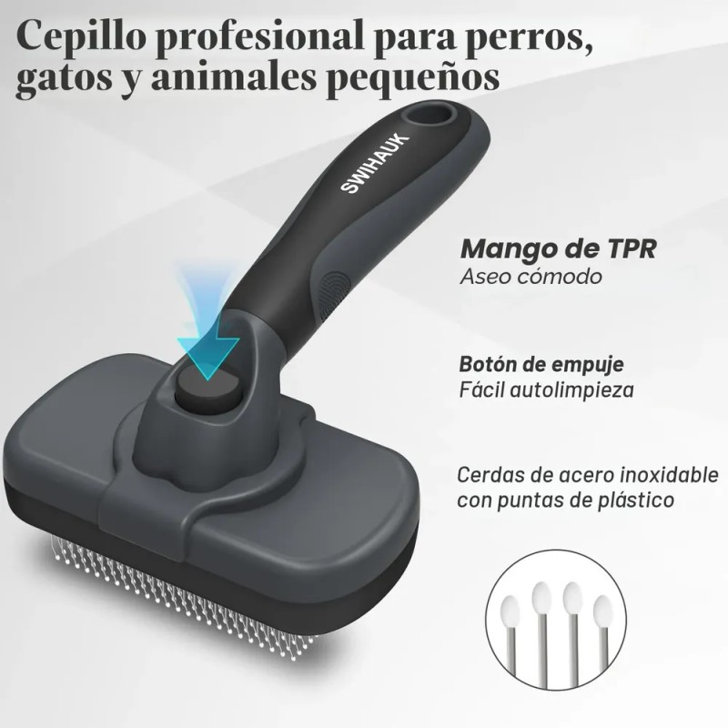 Swihauk Cepillo Slicker Autolimpiante Amigable Con La Piel