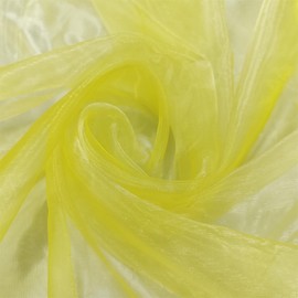 Two Tone Lightweight Sheer Organza Fabric Iridescen Holographic Gauze Fabrict Voile,Lace Oganza Tulle Fabric for Dress,Party,Shiny Background,DIY Supplies,Home Decor (3 Yard, Yelllow with White)