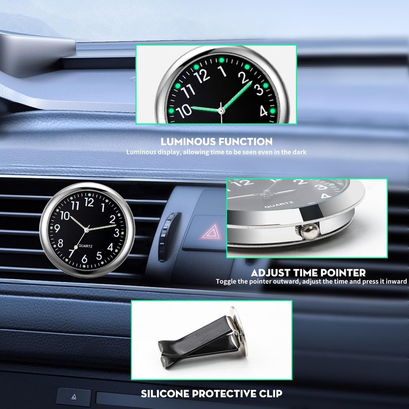 Car Clock for Dashboard Stick on Clock, Small Clock, Mini