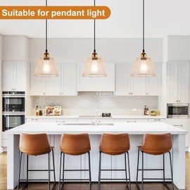 HARPER LIVING Penadant Ceiling Light Shade, Easy Fit Compact Vintage Lamp Shades, Gold Wire Mesh Basket, Metal Lampshades for Bedroom Ceiling Light Pendant (Gold)