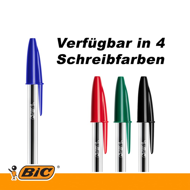 BIC Cristal Original Ballpoint Pens 0.4mm Line Width Blue Ink