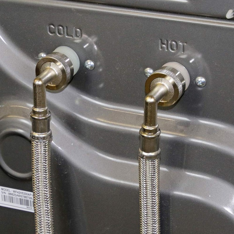 Eastman 48374 Stainless Steel Washing Machine Hose with Elbow, 5