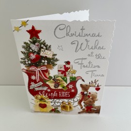 Jonny Javelin Christmas Wishes Festive Time Card Festive Sleigh
