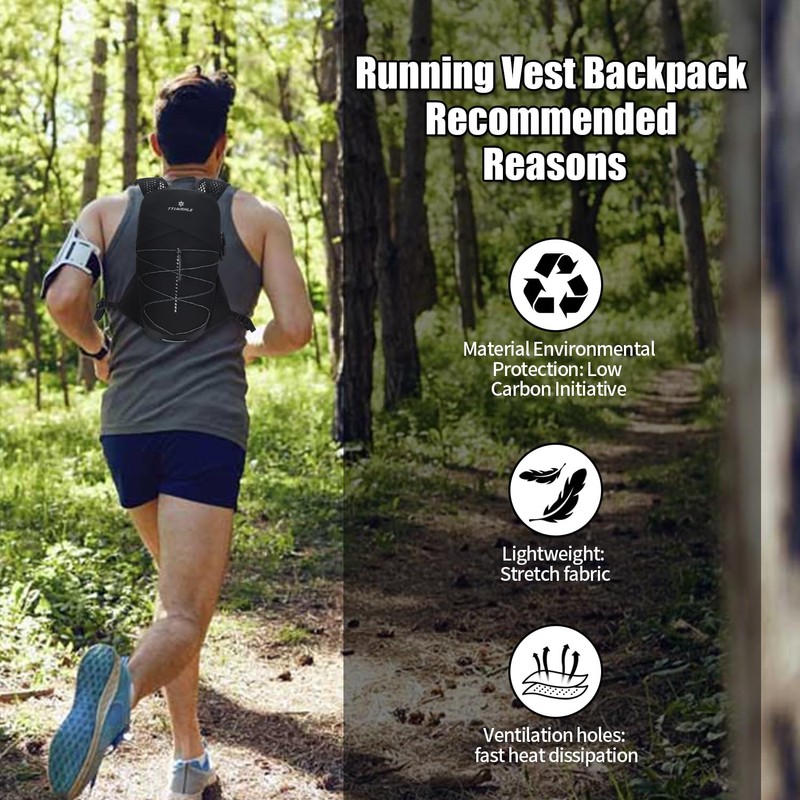 TTIAISHLE Running Vest Women and Men Trail Run Backpack Hydration