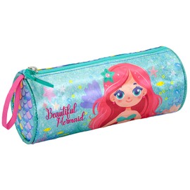 Julian Ross Children's Tombolino Pencil Case - Pencil Case Top School Boys and Girls - 21 x 8 cm - Zip - Durable Polyester - Gift Idea, mermaid, tombolino