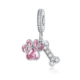 Alstiva Animal Rabbit Four Leaf Clover 925 Sterling Silver 5A Cubic Zirconia Charm Pendant for Bracelet Charm Bead Pendant for European Bracelets Necklaces Jewellery Gift for Women, Sterling Silver,