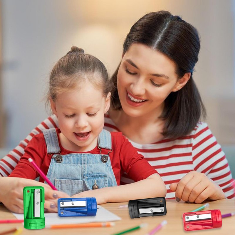 Pack of 3 Pencil Sharpener, Thick and Thin Pencils, Pencil