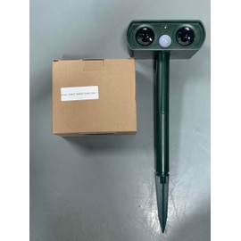 2 Pack 2025 Animal Repellent Ultrasonic Outdoor Solar Deer Repellent Devices Cat Squirrel Raccoon Rabbit Deterrent for Yard Waterproof Animal Repeller Motion Detection for Skunk Dog Rodent