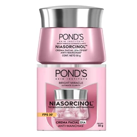 POND'S Crema Facial Antimanchas* Día Bright Miracle Ultimate Clarity con Niasorcinol y FPS 30**, uso de día para una piel luminosa y tono uniforme 50 g