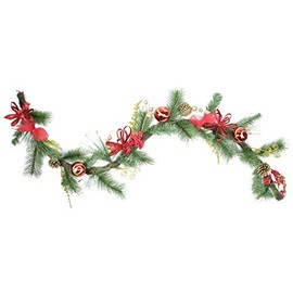 Northlight 6' Grapevine and Pine with Red Ball Ornaments Artificial Christmas Unlit Garland
