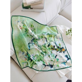 PoeticEHome 100% Pure Mulberry Silk Square Scarf 27"x27" Women Neckerchief Headscarf Gift Packed