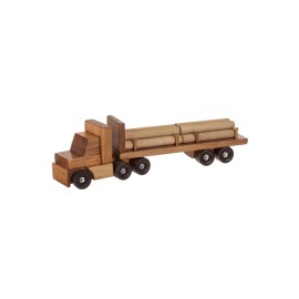 Clip Clop LOGGING TRUCK - Wood Tractor Trailer Toy Log Cargo Load Amish Handmade USA