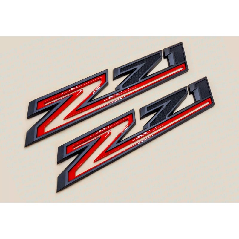 OEM 2pcs Black Red 2019-2023 Chevy Silverado Z71 Emblem Fender