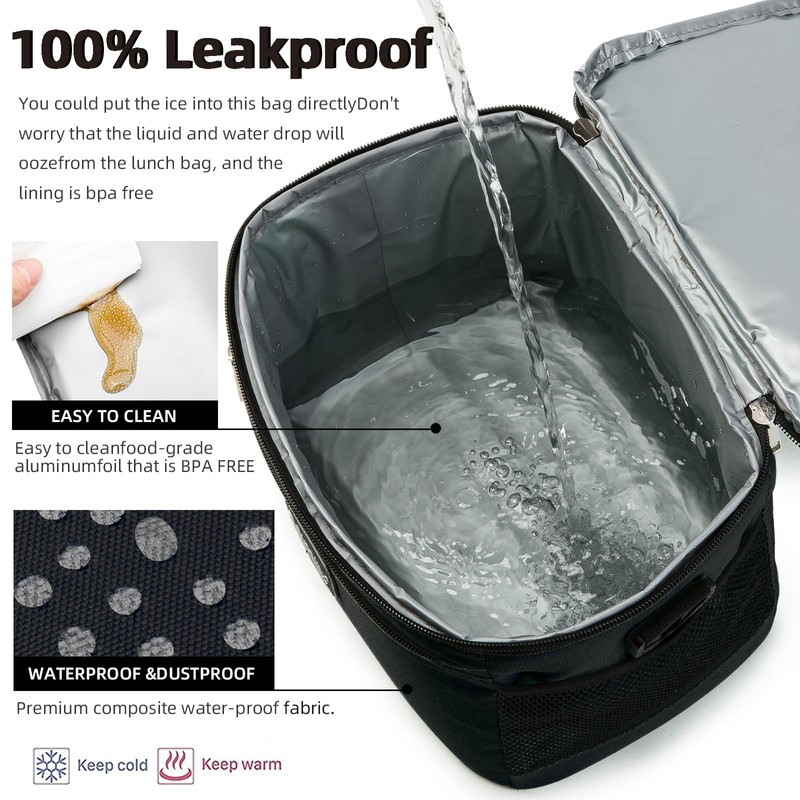BEIMILY Lunch Box for Men/Women, Small Insulated Lunch Bag, Leak-Proof