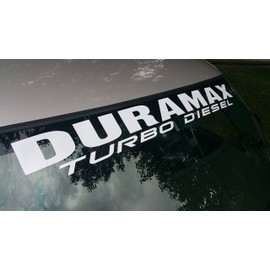Duramax Windshield Decal Turbo Diesel Banner Sticker 4.5" x 40" Any Color: (Matte White, 4.5" x 40")