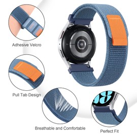 Meliya Bands Compatible for Garmin Forerunner 255 Watch Band, Forerunner 265 Watch Band Women Men, Soft Nylon Replacement Band for Garmin Forerunner 265/Forerunner 255 Music/Forerunner 745 Smartwatch (Blue)