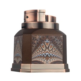 Lighters Cigar Lighter 4 Torch Jet Flame, Desktop Quad Flame Butane Lighter, Refillable and Adjustable Windproof Lighter Gift for Men Women (Brown)