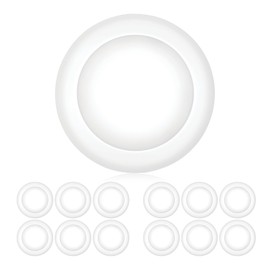 PARMIDA (12 Pack) 5/6 Inch Dimmable LED Disk Light Surface Flush Mount 15W, UL Listed, Recessed Retrofit Ceiling Lights, Energy Star, Installs into Junction Box Or Recessed Can,1050lm - 3000K