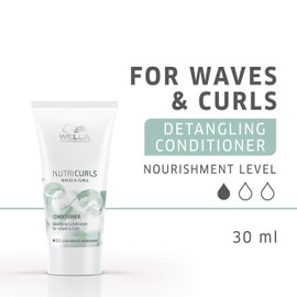 Wella Professionals Nutricurls Cleansing Conditioner for Waves and Curls, Nourish and Define Wavy and Curly Hair, 1oz