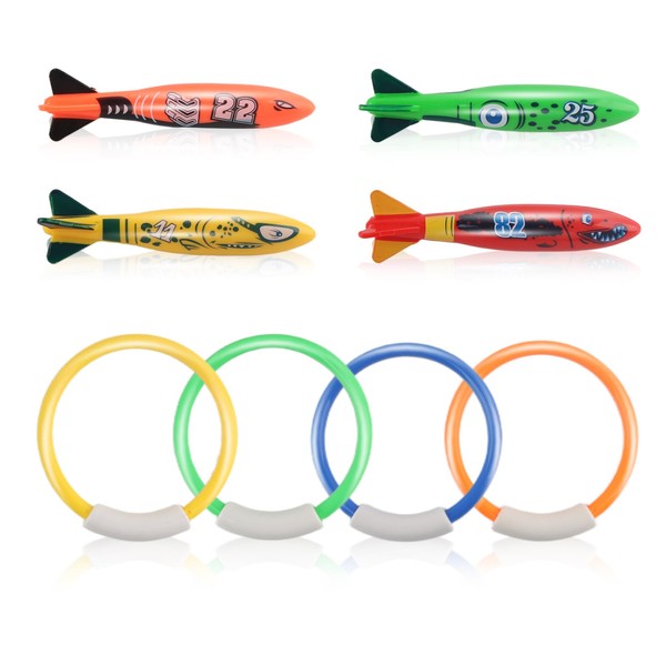 Shyllin Pack of 8 Underwater Diving Toys for Children, Digital