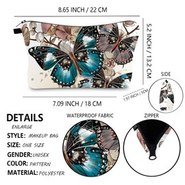 FAVORTALK Waterproof Makeup Bag Travel Toiletry Bag Make Up Organiser Toiletry Bags with Beautiful Butterfly Pattern Travel Bags for Women Makeup Organiser. Wash Bag Cosmetic Case -B1286