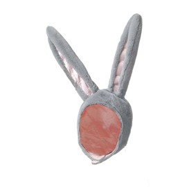 CENZICOM Women Plush Fun Bunny Ears Hood, Rabbit Costume Hats for Photograph Christmas Easter Party (Gray)