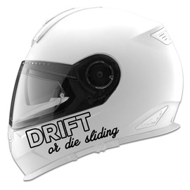 Drift Or Die Sliding Auto Car Racing Motorcycle Helmet Decal - 5" - Black