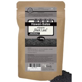 direct&friendly Black Hawaiian Salt Black Lava | Black Premium Decorative Sea Salt (200 g)