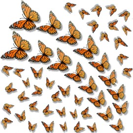 48 Piezas Decoraciones de Mariposa Monarca de Halloween, Decoración de Pared de 3D Mariposas Monarca Artificiales para Dormitorio, Hogar Boda, Fiestas