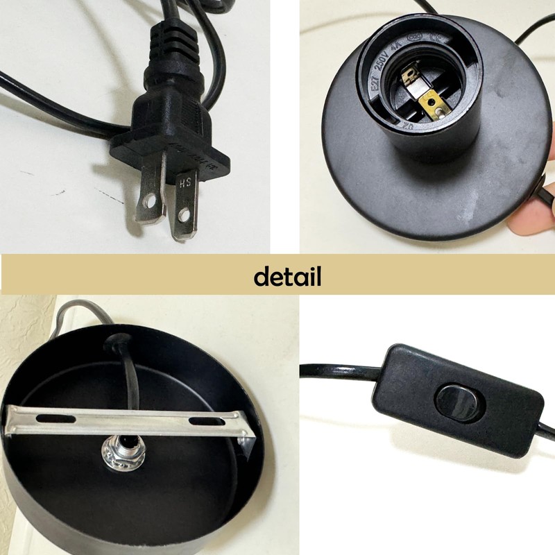 Jashem Polished Metal Light Bulb Socket E26 E27 Desktop Lamp
