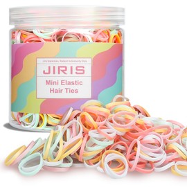JIRIS 1000pcs Mini Hair Rubber Bands, Soft & Durable Plastic Elastic Hair Ties for Little Girls, Stretch Ponytail Ties for Kids Hairstyles and Braids,Extra Thick 0.65MM in Thickness
